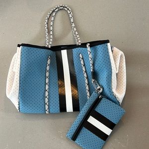 Neoprene large multipurpose tote bag w/ zipper pouch